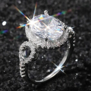 🔥Beautiful Hollow Oval Pure Zircon Cubic Carved Macro Pave Silver Rings, K812